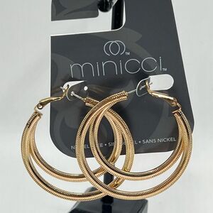 Minicci Gold Double Strand Hoop Earrings $16ea / 3 for $25